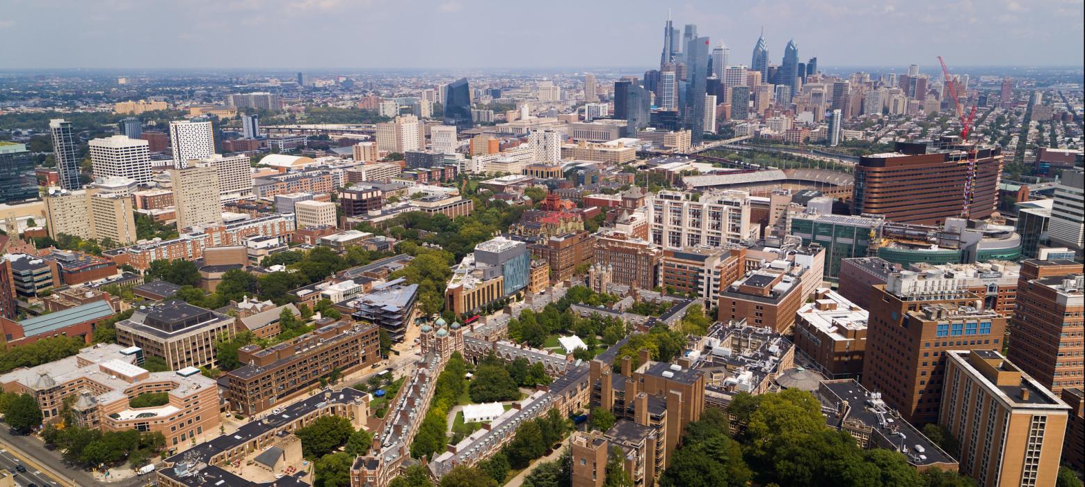 An aerial shot of the University of Pennsylvania's Campus